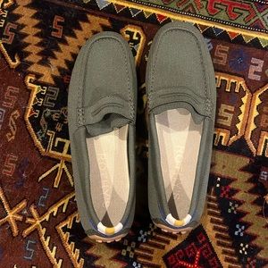 Rothy’s sage green driving loafers
